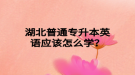 湖北普通專升本英語應(yīng)該怎么學(xué)？