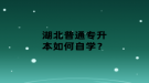 湖北普通專升本如何自學？