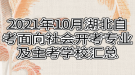 2021年10月湖北自考面向社會開考專業(yè)及主考學校匯總