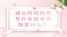 湖北網(wǎng)絡(luò)教育專升本報(bào)考流程是什么？