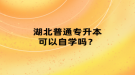 湖北普通專升本可以自學(xué)嗎？