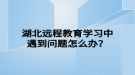 湖北遠(yuǎn)程教育學(xué)習(xí)中遇到問題怎么辦？