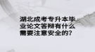 湖北成考專升本畢業(yè)論文答辯有什么需要注意安全的？