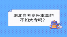 湖北自考專升本真的不如大專嗎？