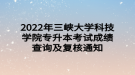 2022年三峽大學科技學院專升本考試成績查詢及復核通知