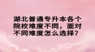 湖北普通專升本各個院校難度不同，面對不同難度怎么選擇？