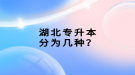 湖北專升本分為幾種？