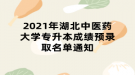 2021年湖北中醫(yī)藥大學(xué)專升本成績預(yù)錄取名單通知