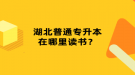 湖北普通專升本在哪里讀書？