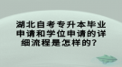 湖北自考專升本畢業(yè)申請和學(xué)位申請的詳細流程是怎樣的？