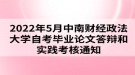 2022年5月中南財經(jīng)政法大學自考畢業(yè)論文答辯和實踐考核通知