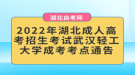 2022年湖北成人高考招生考試武漢輕工大學(xué)成考考點通告