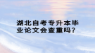 湖北自考專升本畢業(yè)論文會查重嗎？