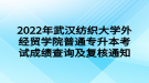 2022年武漢紡織大學外經(jīng)貿(mào)學院普通專升本考試成績查詢及復核通知