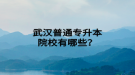 武漢普通專升本院校有哪些？