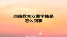 網(wǎng)絡教育雙重學籍是怎么回事