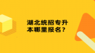 湖北統(tǒng)招專升本哪里報名？