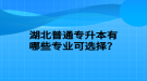 湖北普通專升本有哪些專業(yè)可選擇？