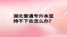 湖北普通專升本堅(jiān)持不下去怎么辦？