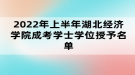 2022年上半年湖北經(jīng)濟學院成考學士學位授予名單