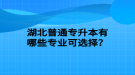 湖北普通專升本有哪些專業(yè)可選擇？