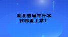 湖北普通專升本在哪里上學？
