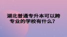 湖北普通專升本可以跨專業(yè)的學(xué)校有什么？