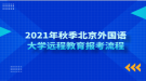 2021年秋季北京外國語大學(xué)遠(yuǎn)程教育報(bào)考流程