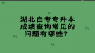 湖北自考專升本成績查詢常見的問題有哪些？