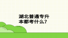 湖北普通專升本都考什么？