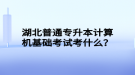 湖北普通專升本計算機基礎考試考什么？