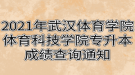 2021年武漢體育學(xué)院體育科技學(xué)院專升本成績(jī)查詢通知