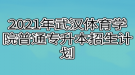 2021年武漢體育學院普通專升本招生計劃