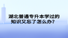 湖北普通專升本學過的知識又忘了怎么辦？