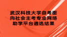 武漢科技大學自考面向社會主考專業(yè)網(wǎng)絡助學平臺遴選結果