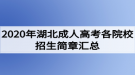 2020年湖北成人高考各院校招生簡(jiǎn)章匯總