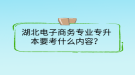 湖北電子商務(wù)專業(yè)專升本要考什么內(nèi)容？