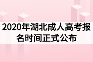 2020年湖北成人高考報名時間正式公布