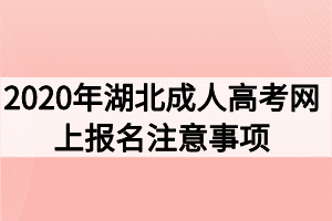 2020年湖北成人高考網(wǎng)上報(bào)名注意事項(xiàng)