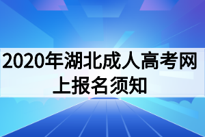 2020年湖北成人高考網(wǎng)上報(bào)名須知