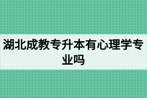 湖北成教專升本有心理學(xué)專業(yè)嗎？