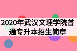 2020年武漢文理學(xué)院普通專升本招生簡章