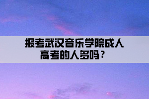 報考武漢音樂學院成人高考的人多嗎？