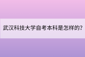 武漢科技大學(xué)自考本科是怎樣的？