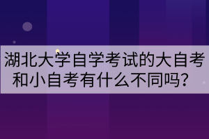 湖北大學(xué)自學(xué)考試的大自考和小自考有什么不同嗎？