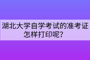 湖北大學(xué)自學(xué)考試的準(zhǔn)考證怎樣打印呢？