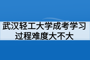 武漢輕工大學(xué)成考學(xué)習(xí)過(guò)程好適應(yīng)嗎？難度大不大