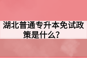 湖北普通專升本免試政策是什么？