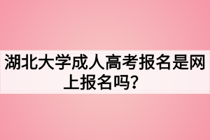 湖北大學成人高考報名是網上報名嗎？