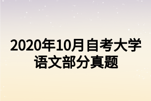 2020年10月自考大學語文部分真題